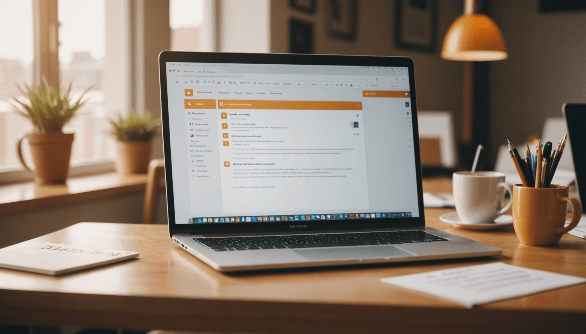 Professional using an AI email assistant on laptop to manage inbox and auto-draft business responses