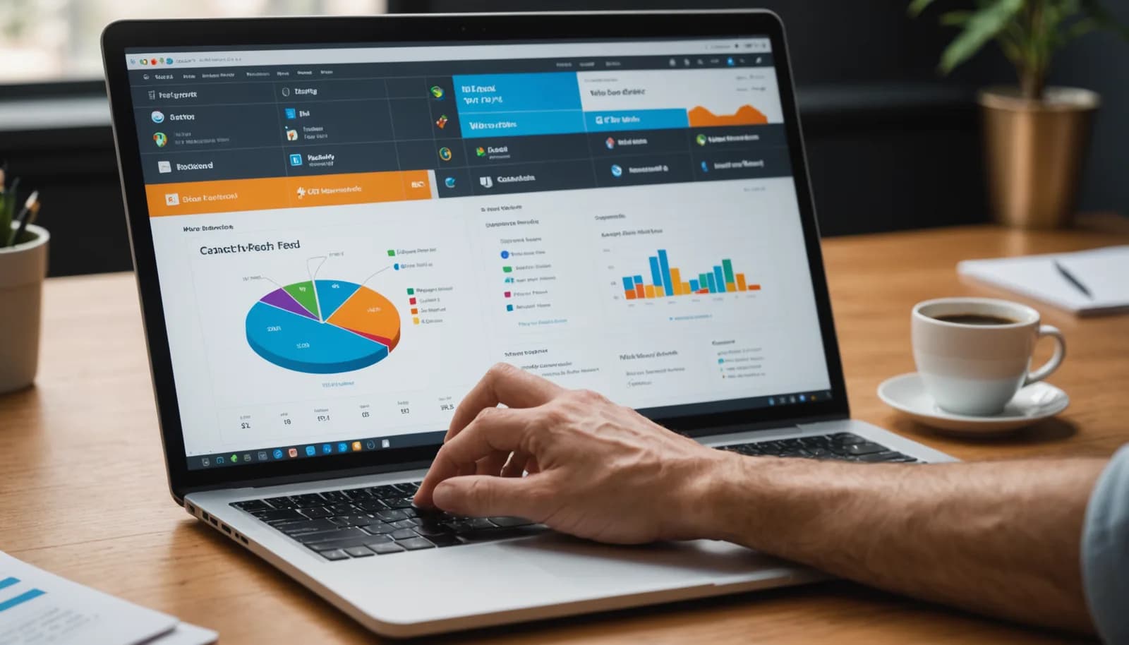 CRM dashboard showing lead scoring, contacts, and real-time activity for business process