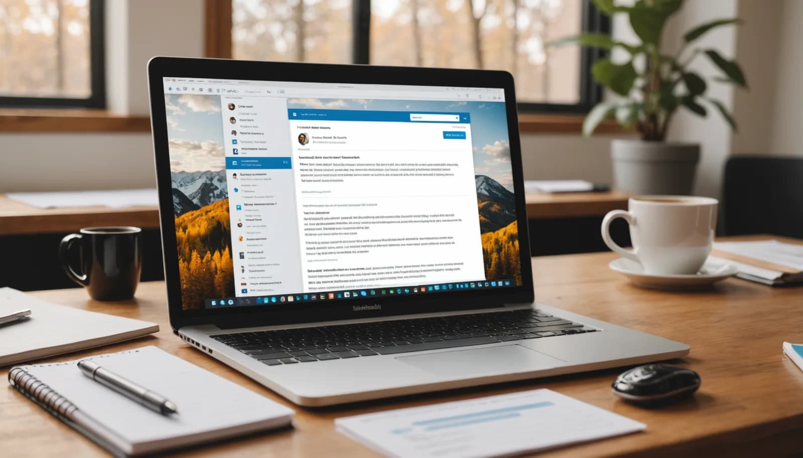 Cold email best practices for 2026: laptop showing email client with research materials and coffee