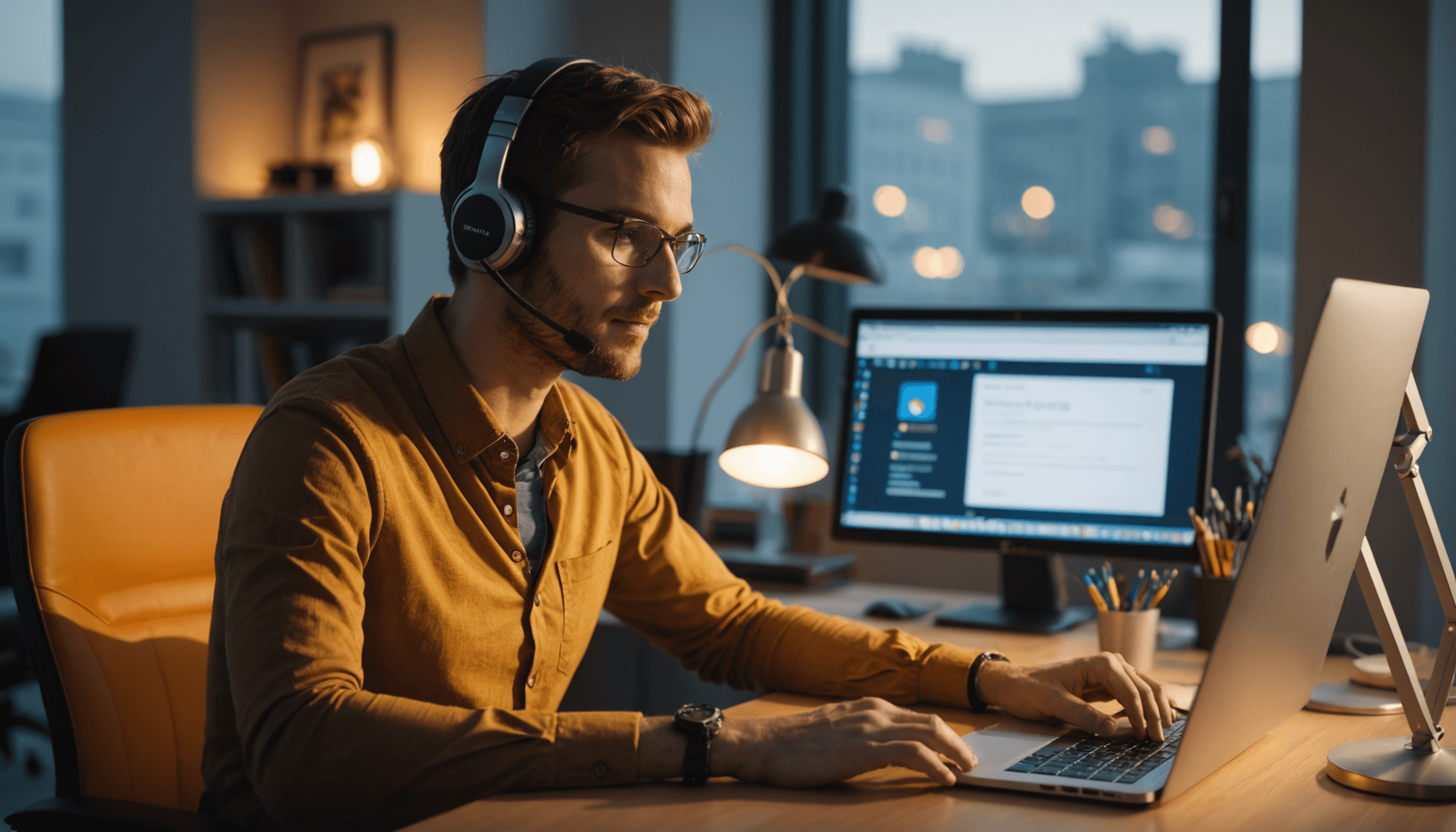 Support agent using a multichannel interface that demonstrates how AI is changing customer support with unified chat, email, and messaging management.