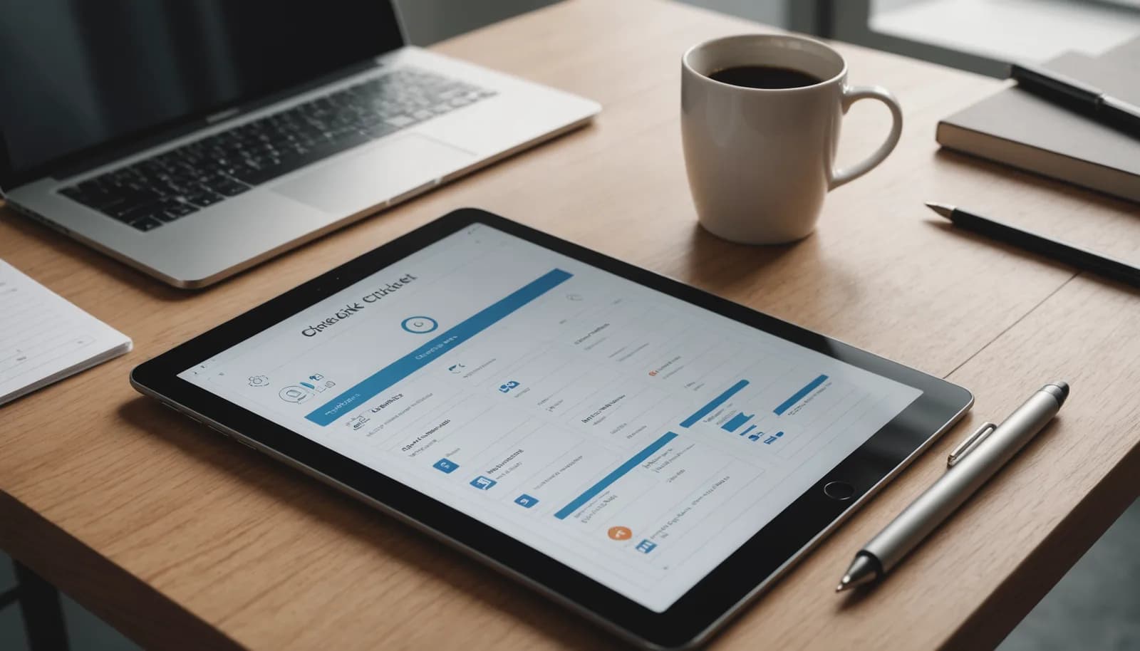 Customer onboarding automation checklist and progress tracking displayed on a tablet screen