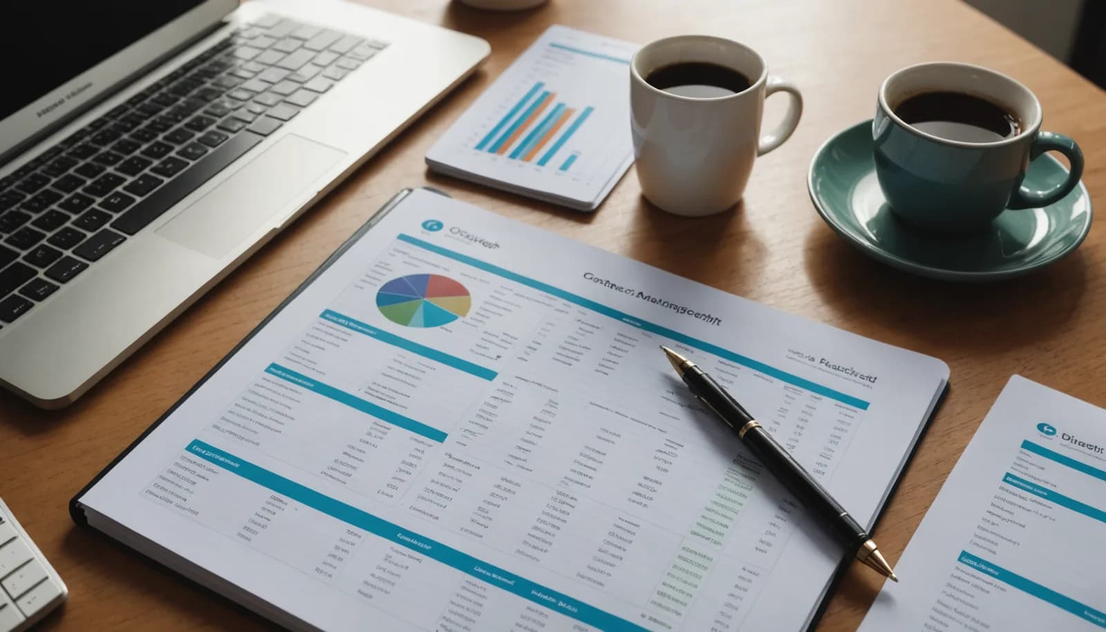 Desk workspace with contact list spreadsheet and analytics dashboard showing email list hygiene