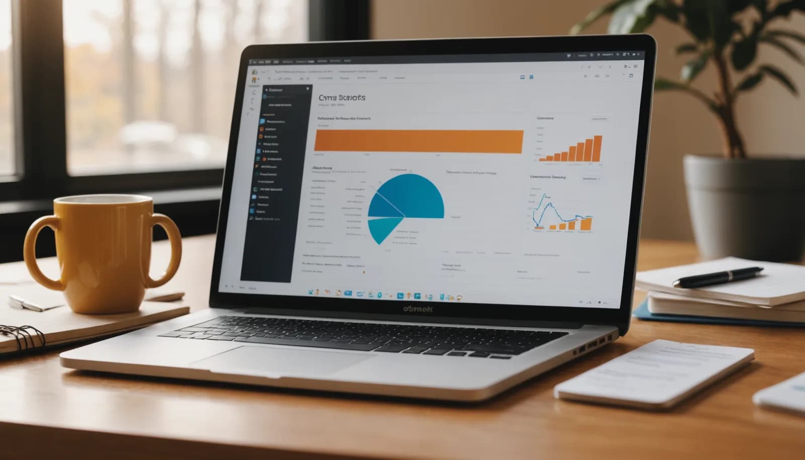 Laptop showing a sales pipeline CRM dashboard with prospect stages, demonstrating how to build a