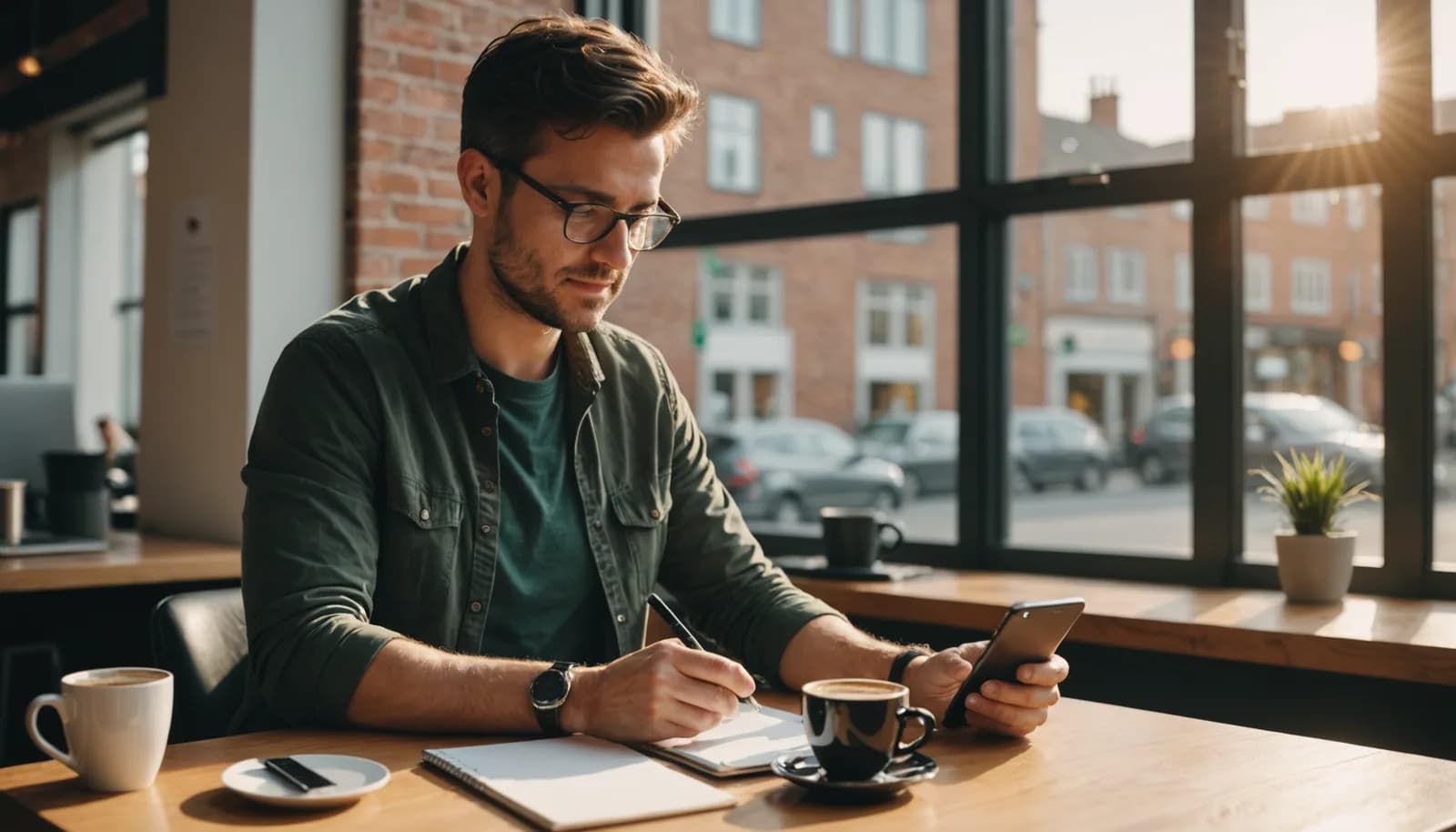 A business owner reviews bulk WhatsApp messages and customer conversations on a smartphone with