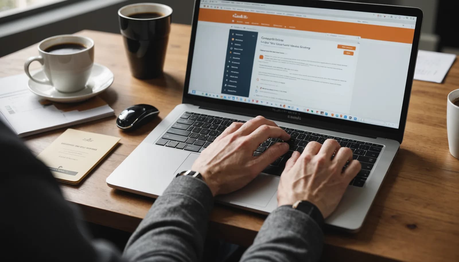 Marketing professional typing a personalized email template on a laptop with dynamic variables