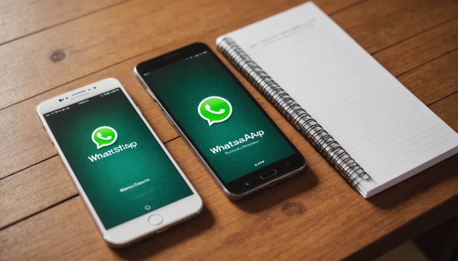 Smartphone showing split-screen comparison of WhatsApp and email for business communication channels