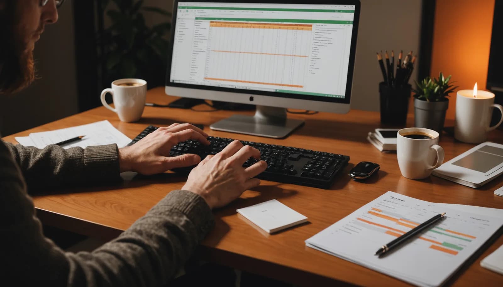 CRM interface displaying prospect data with lead scoring criteria and calculation columns for