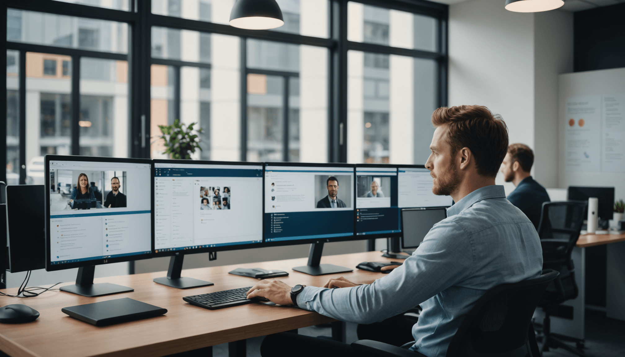 Support team member viewing unified customer profile with complete multi-channel support history