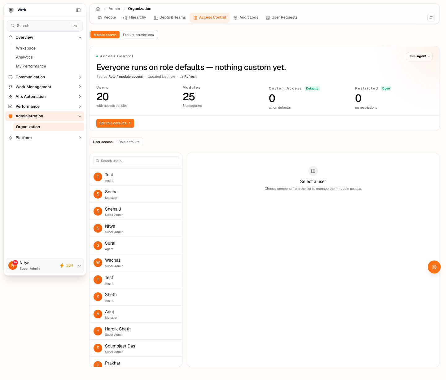 Access Control — HR permissions