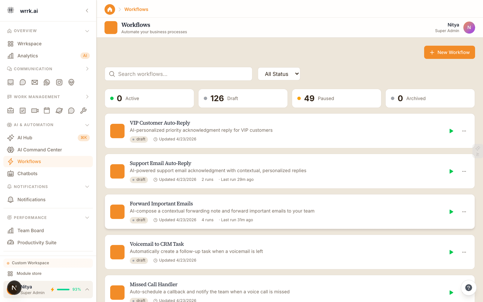 Workflows